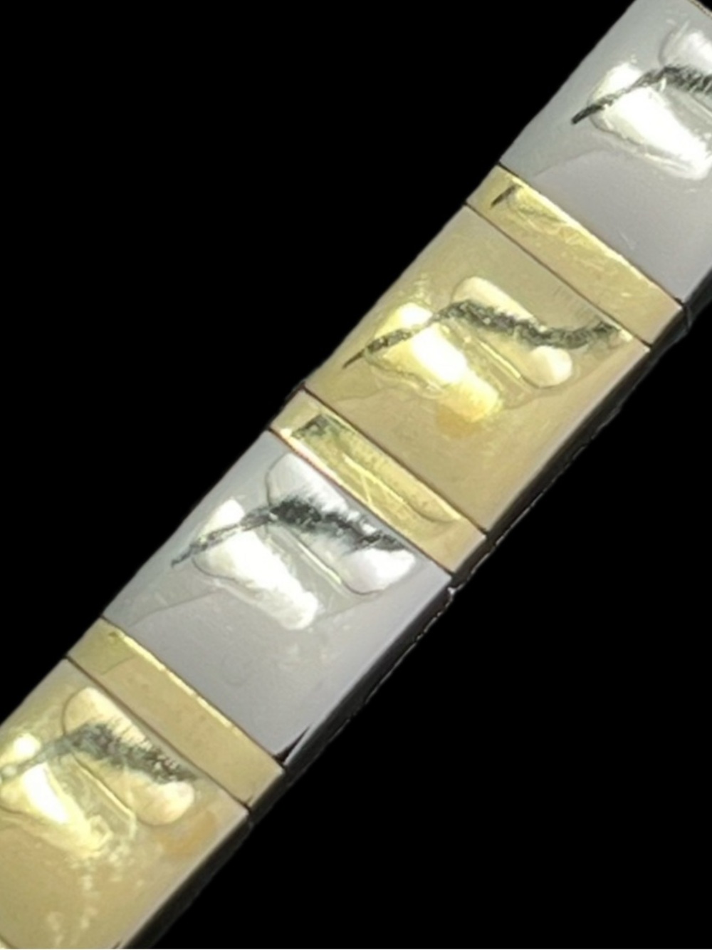 18k Gold sterling silver shiny statement polished vintage estate bracelet QVC